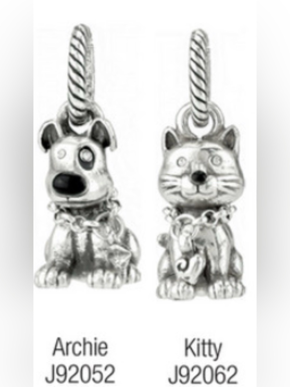 😻🐶 BRIGHTON Silver Dog and Cat Charm Pair! ADORABLE!